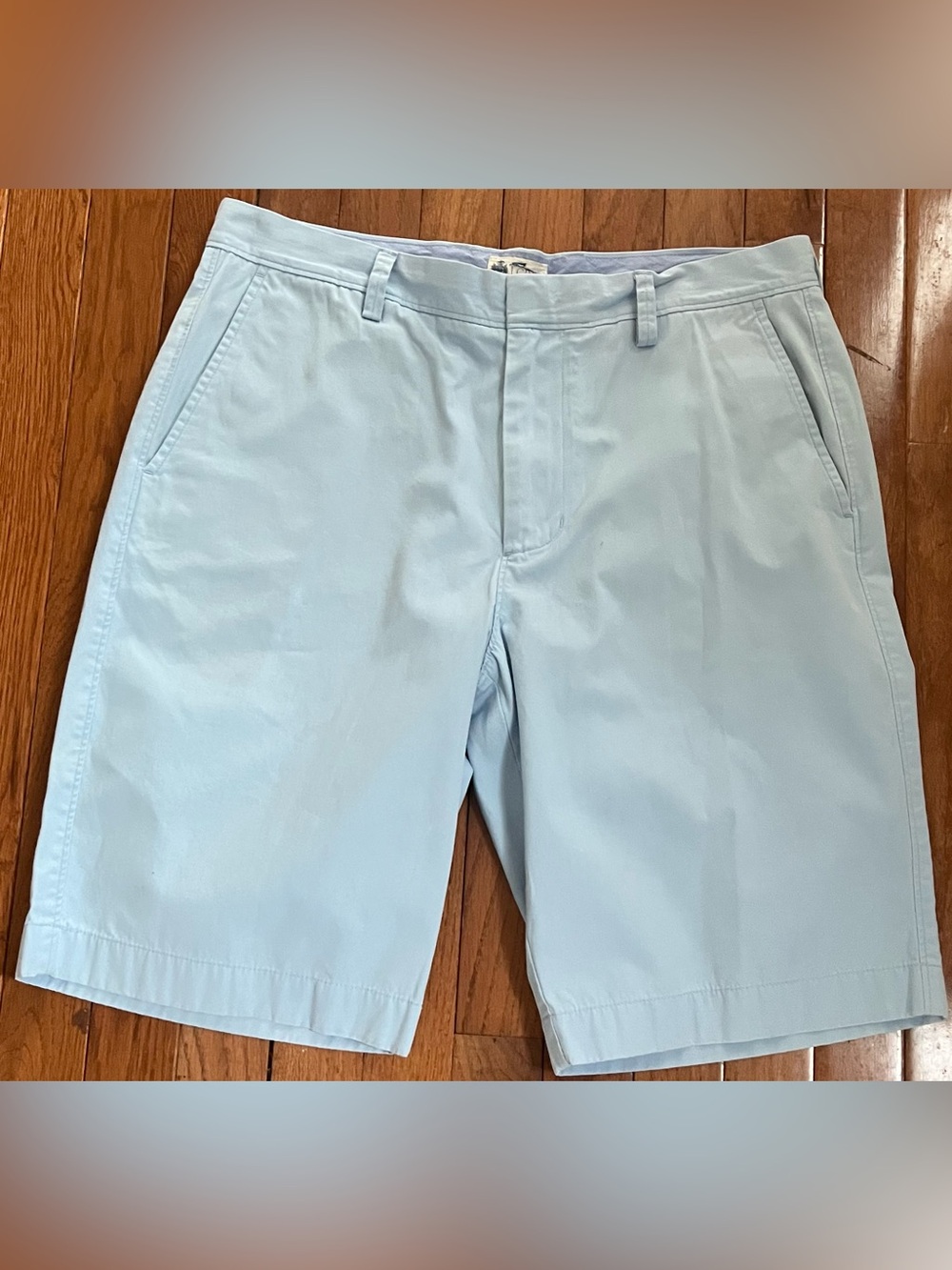 J Crew Mens Shorts Size 33 Blue Chino Cotton Flat Front Classic Casual